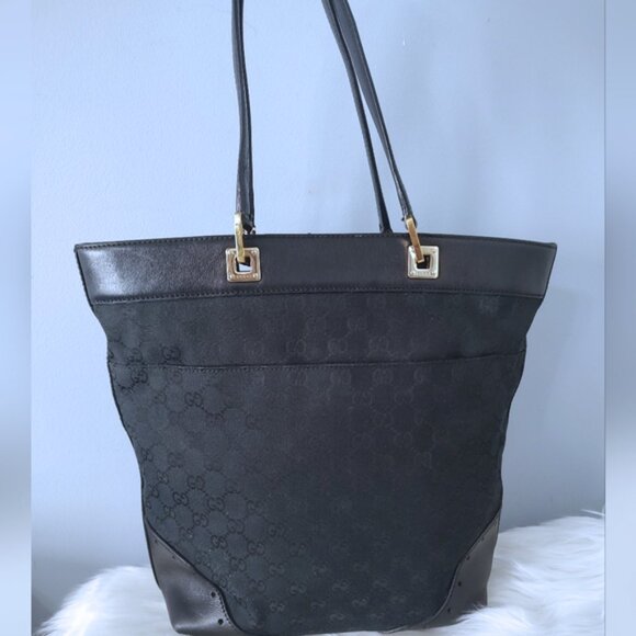 Gucci signature Punch tote canvas leather EUC - Picture 4 of 10